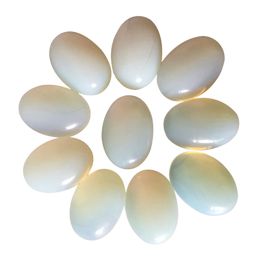 Loveliome 18x13mm Oval Cabochons Flatback Crystal Stone Gemstones Beads for Jewelry Making DIY Pack of 10, Opalite