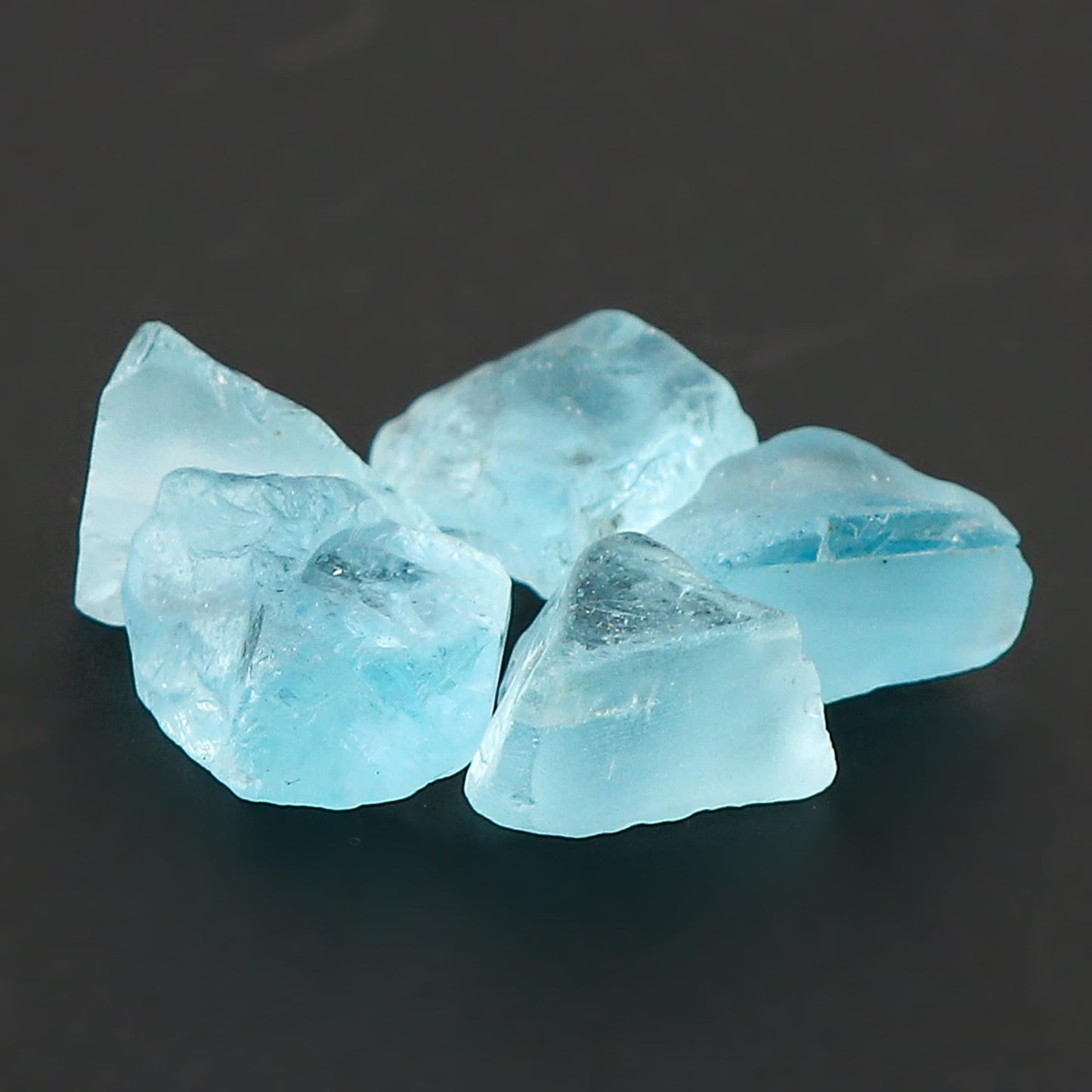 CRYSTALINES (5pcs) AAA Natural Raw Blue Topaz Gemstones, Wholesale Rough Stones, DIY Jewelry Making, Topaz Loose Supplies, Reiki & Healing Crystals, November Birthstone, Success Stone
