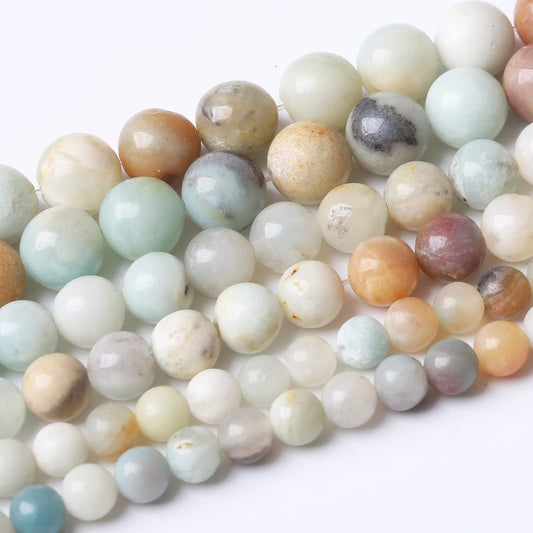36PCS 10MM Natural Amazonite Beads Round Loose Stone Beads for Jewelry Making DIY Energy Stone Healing Power Bracelet 15"