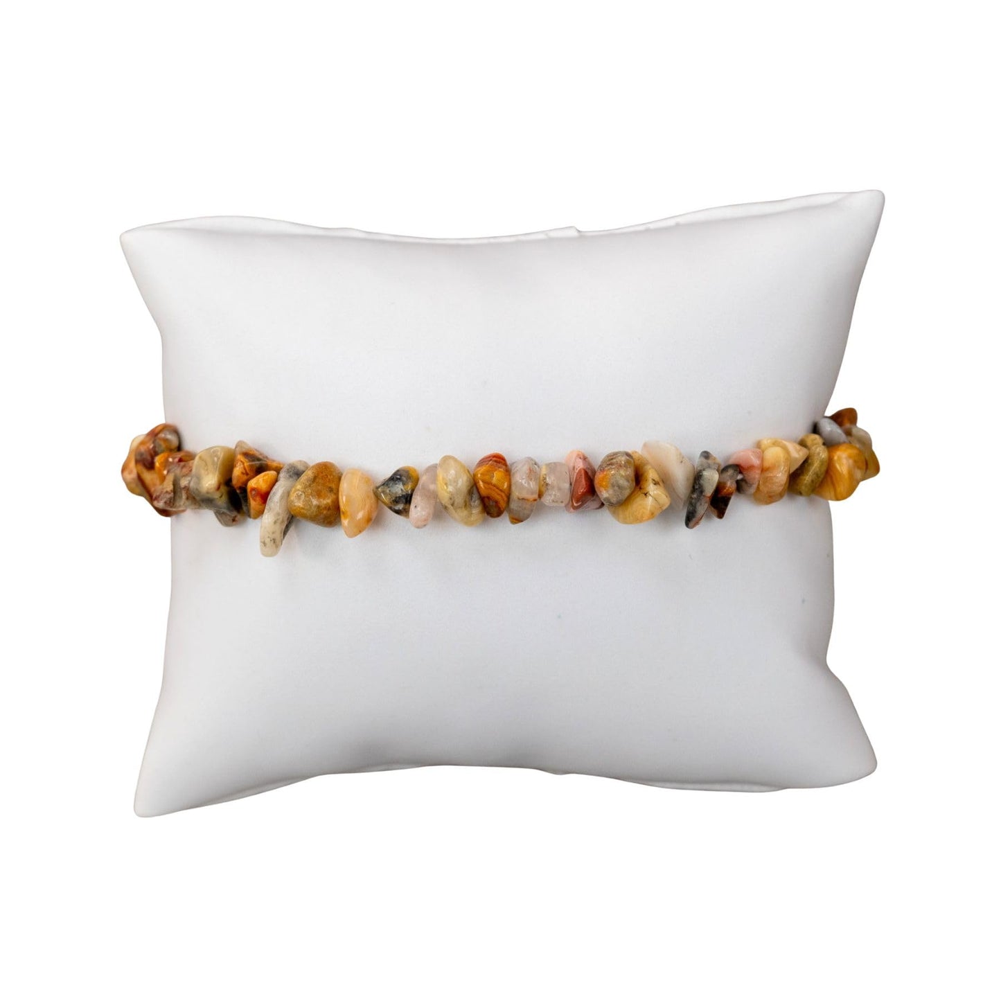 Natural Gemstone Bracelets, Chakra Crystal Healing Chip Stretch Bracelets, Gemstone Polished Irregular Crystals, Crystal Irregular Chips Beads Stretch Bracelets (Crazy Lace Agate)