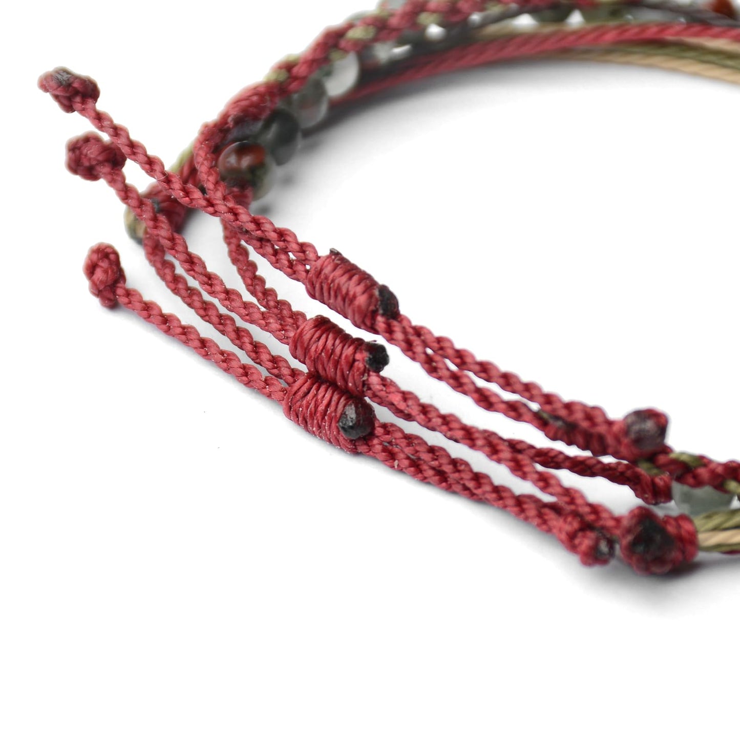 Handmade Natural Stone Beaded Healing Bracelet Gift for Men Adjustable Rope String Bracelet (African Bloodstone, Adjustable)