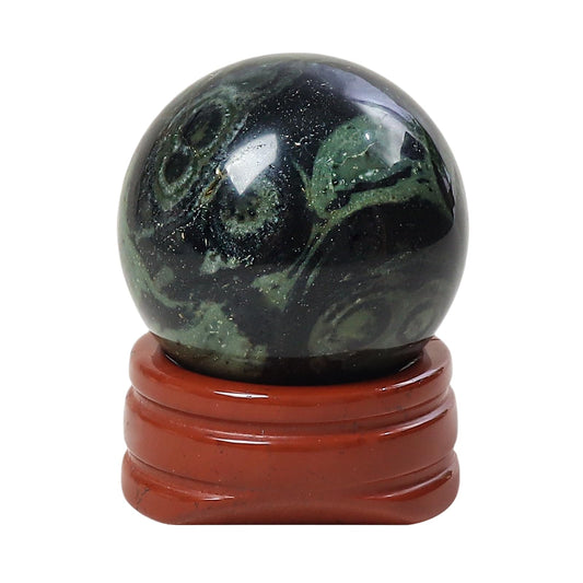 Casaper Natural Kambaba Jasper Ball with Stone Stand, Healing Crystal Sphere for Home Fengshui Yoga Meditation, Reiki Energy Balancing 1.18”(30mm)