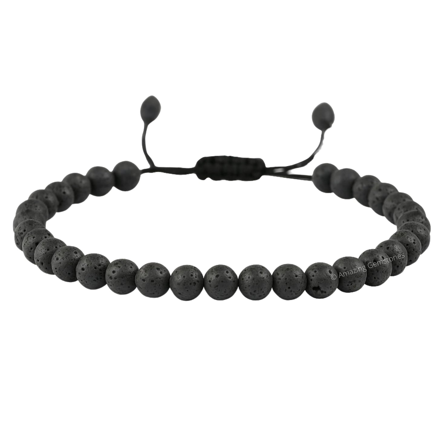 Amazing Gemstone Lava Stone Anklet Ankle Bracelets for Women - Waterproof Beaded Healing Crystal Anklets, Plus Size Chakra Gemstone Bead Anklet (Stretchy Adjustable - Plain)