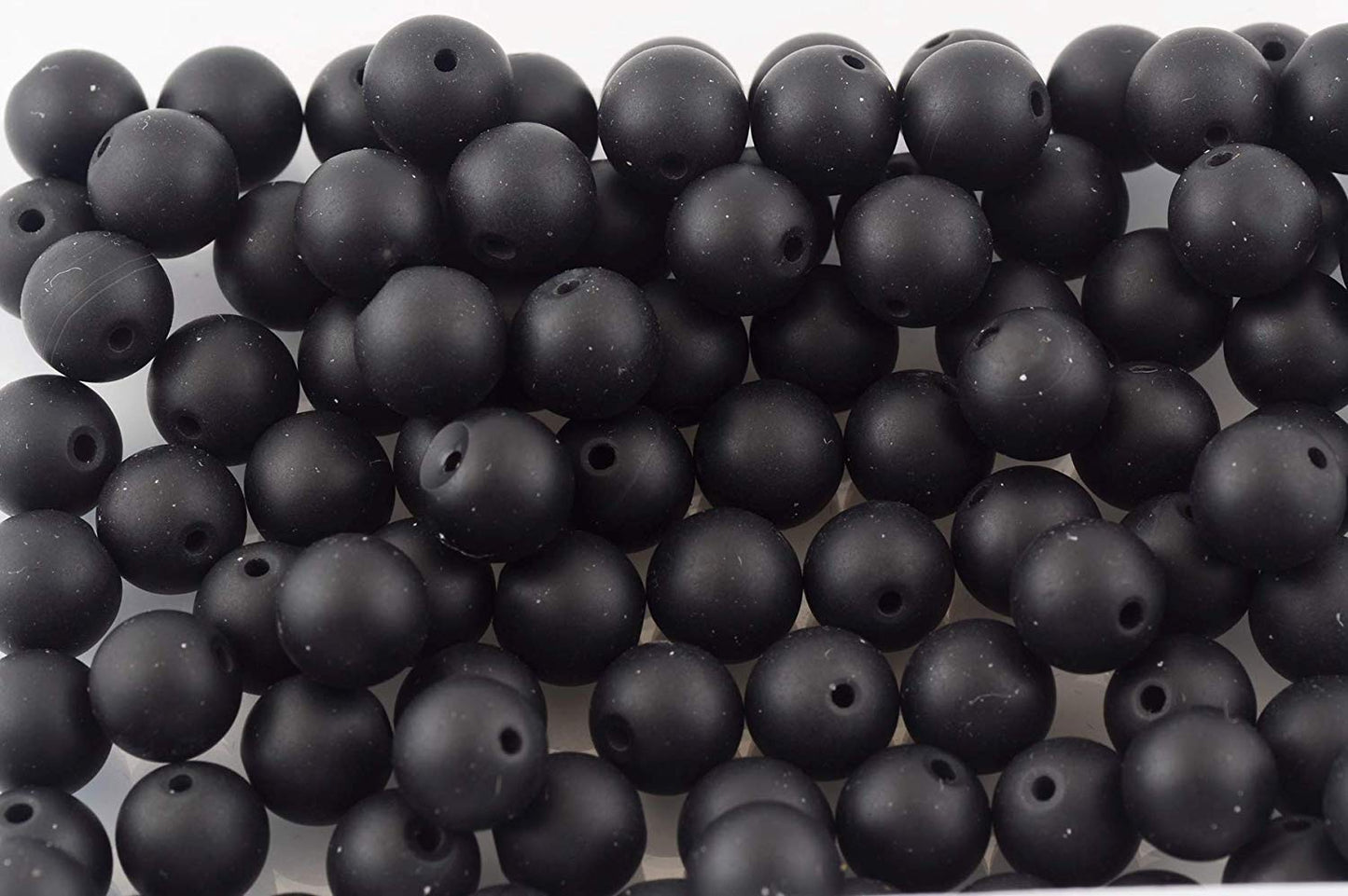 Natural Stone Beads 100pcs 6mm Matte Black Onyx Agate Dull Polish Round Stone Beading Loose Gemstone DIY Smooth Beads for Bracelet Necklace Earrings Jewelry Making (Matte Black Onyx, 6mm)