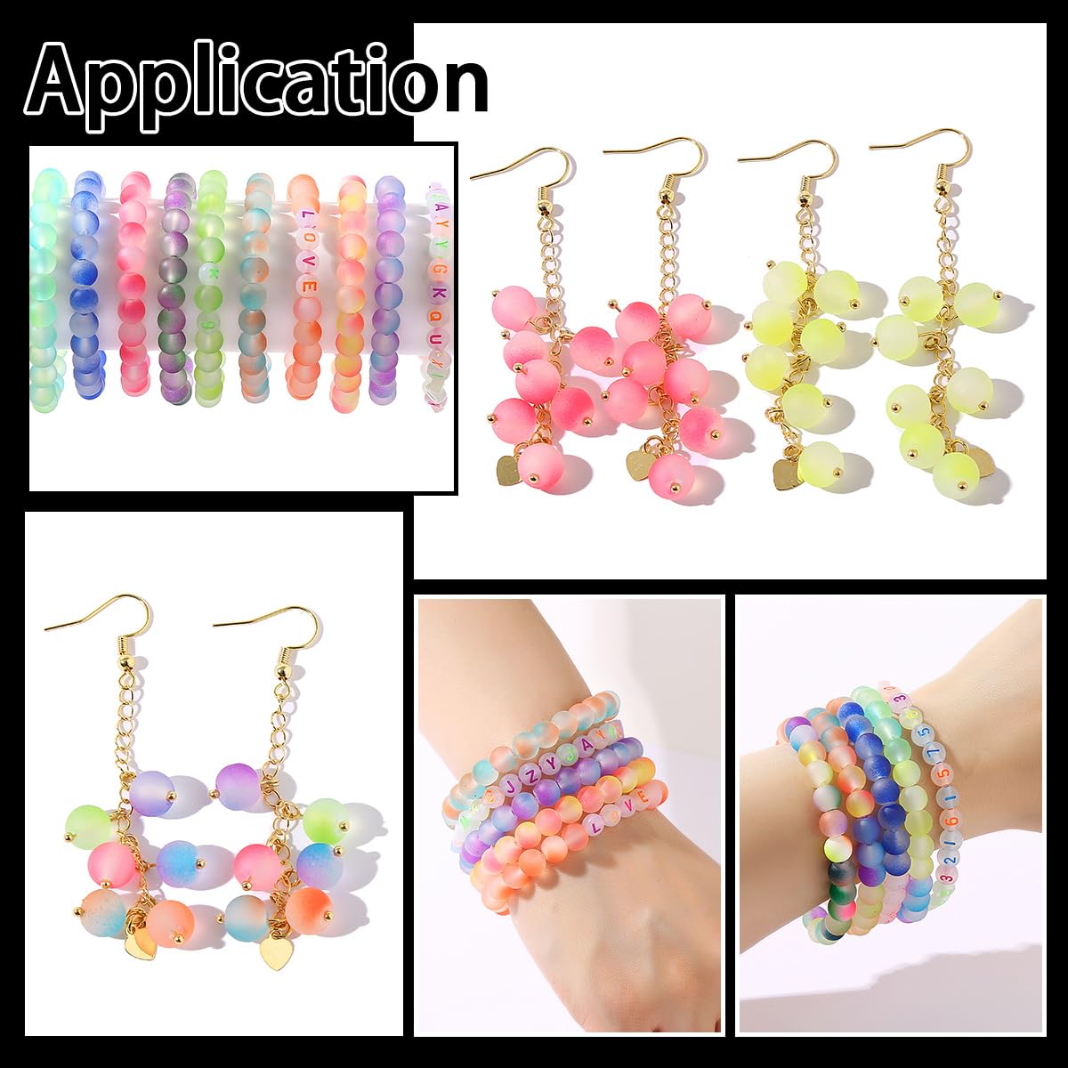 RACIOCK 700 Glow-in-The-Dark Glass Bead Jewelry Kit - Jewelry Making/DIY Crafts, Necklaces, Bracelets, Party Decoration Crystal Glass Beads, Gifts for Woman and Night Sports Enthusiasts