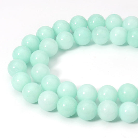 Siomia 60pcs 6mm Natural Amazonite Gemstone Beads Energy Healing Crystal Round Loose Stone Beads for Jewelry Making, DIY Bracelets Necklaces