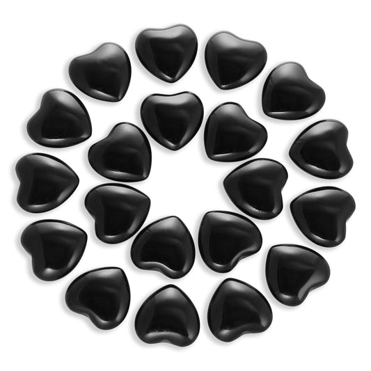 Namzi 20 Packs of Tumbled Polished Natural Black Obsidian Crystals Heart Stones, Crystals and Healing Stones Quartz Bulk for Wicca, Reiki, Healing Energy, Chakra Stones, Witchcraft Supplies