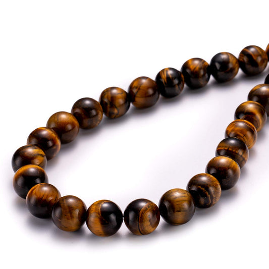 BEADIA Natural Yellow Tiger Eye Stone Round Loose Semi Gemstone Beads for Jewelry Making 8MM 44PCS