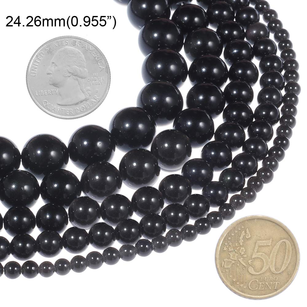 Natural Stone Beads 4mm Obsidian Gemstone Round Loose Beads Crystal Energy Stone Healing Power for Jewelry Making DIY,1 Strand 15"