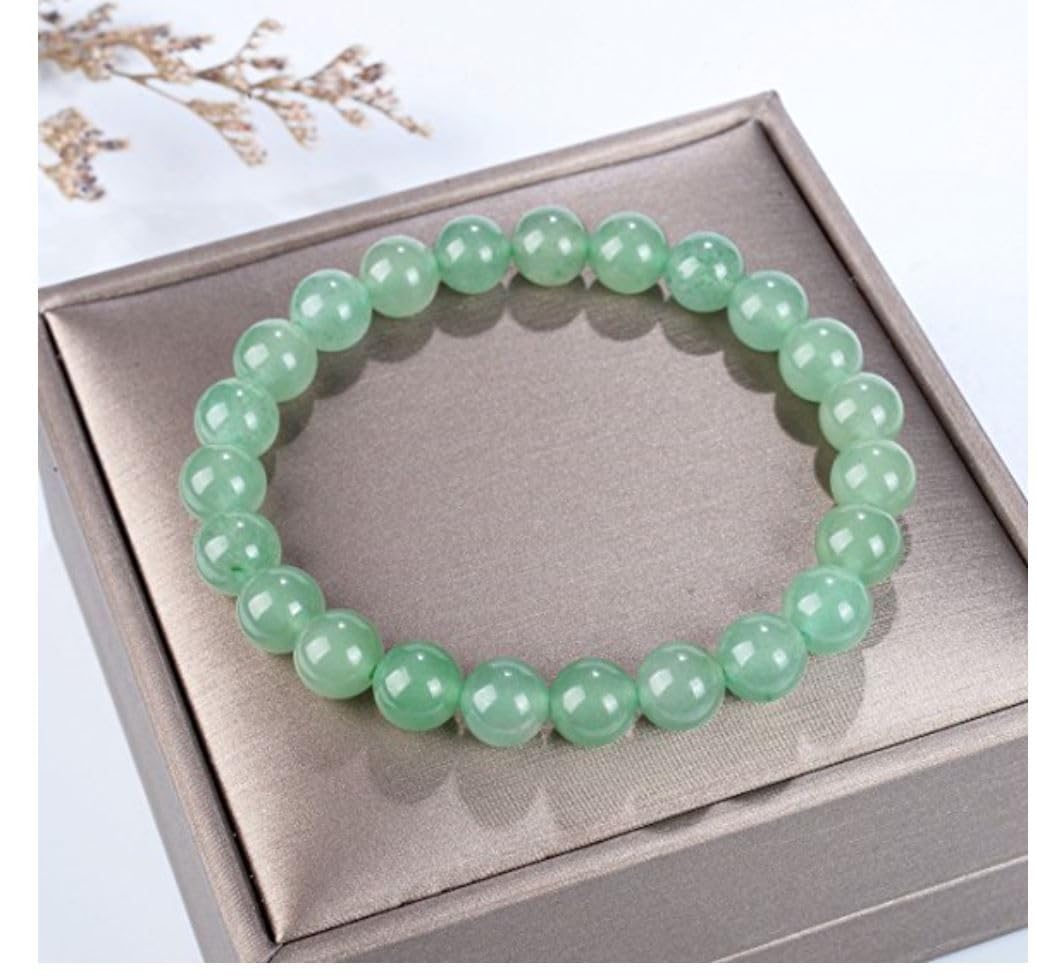 Adabele Real Natural Green Aventurine Gemstone Beaded Bracelet 8.5 inch Stretch Chakra Healing Crystal Stone Jewelry Women Mom Gift (Unisex) GB8-D22