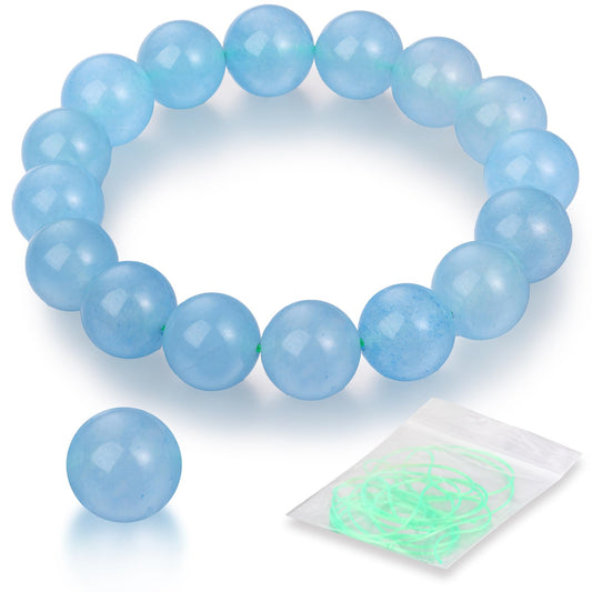Handmade Natural Jade Beaded Bracelet for Women & Men – Genuine Green/White Jade Gemstone Stretch Bracelet – Lucky Energy Healing Jewelry Gift for Peace, Prosperity & Protection SB