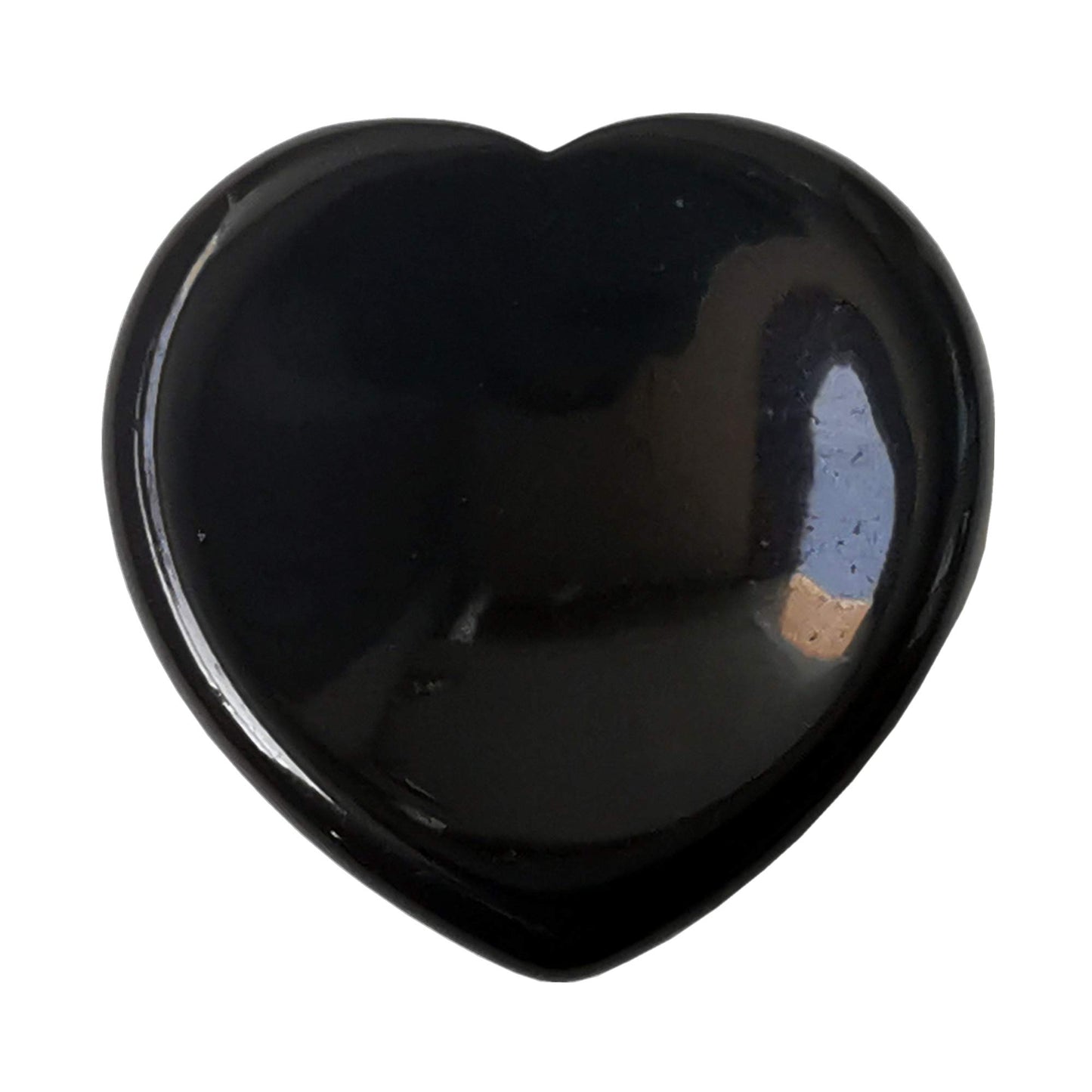 Bacatgem Natural Black Obsidian Heart Chakra Thumb Worry Stone,Hand Carved Healing Crystal Shaped Stone for Anxiety Stress Relief Meditation