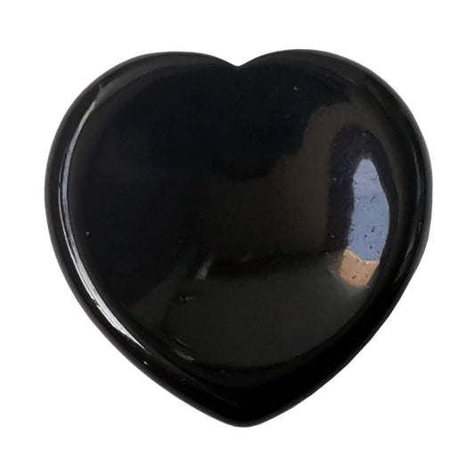 Bacatgem Natural Black Obsidian Heart Chakra Thumb Worry Stone,Hand Carved Healing Crystal Shaped Stone for Anxiety Stress Relief Meditation