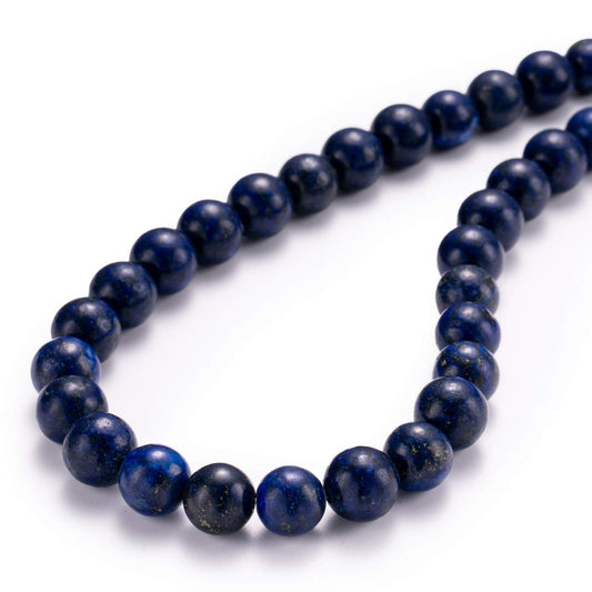 BEADIA Natural Lapis Lazuli Stone Round Loose Semi Gemstone Beads for Jewelry Making 8MM 44PCS