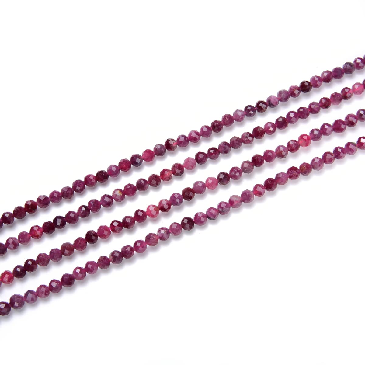 Adabele 30 Inch Natural Pink Tourmaline Healing Gemstone 3mm (0.12 Inch) Tiny Small Faceted Round Loose Beads Stone Spacer (240-260pcs Total) for Craft Jewelry Making GK3-1