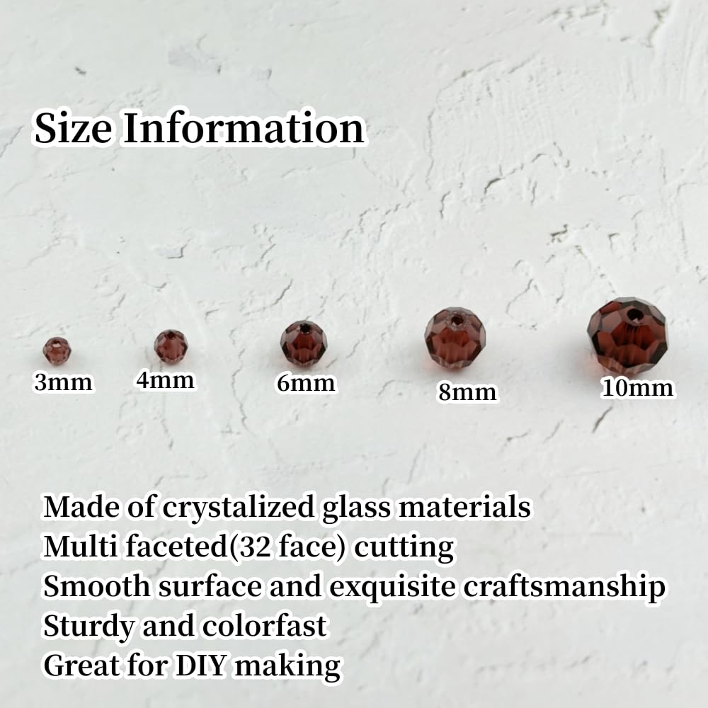 YUEXIGO 400pcs 4mm Round Crystal Glass Beads for Jewelry Making, Faceted Crystal Glass Spacer Beads for Bracelet Earring Necklace DIY Craft(Purple)