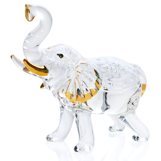 YWHL Handmade Crystal Elephant Figurine Gifts for Women, Elephant Statue Decor Gifts for Animal Lovers, Crystal Animals Figurines for Home Decoration