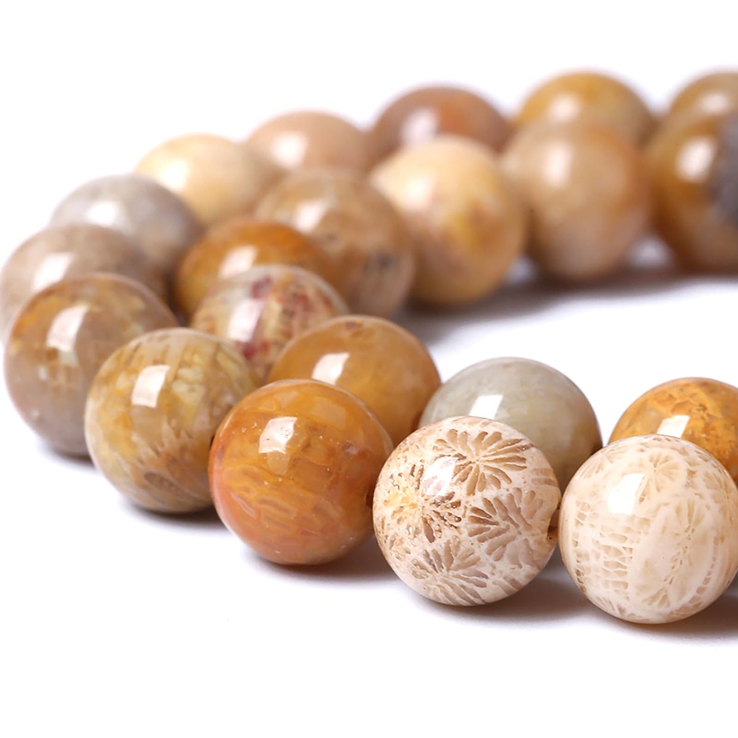 4MM Coral Jade Stone Beads Chrysanthemum Gemstone Round Crystal Energy Jade Beads for Jewelry and Bracelets Making 180pcs 2 Strands 32"