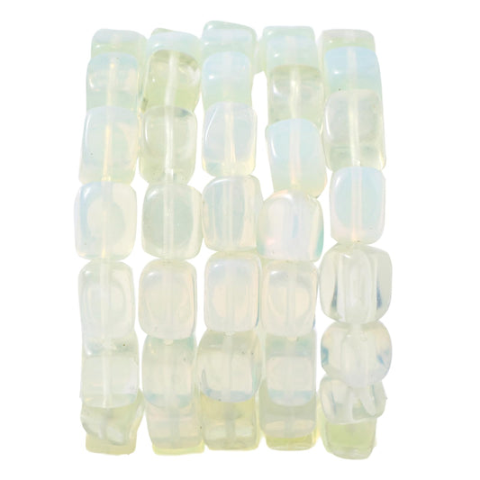 Natural Large White Opal Cube Stone Beads 8x11mm 38cm/str Loose Semi Gemstone Stone Square Beads for Making Bracelets Necklace