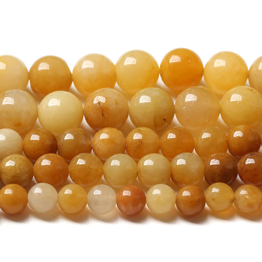 4MM 86PCS Natural Stone Yellow Jade Loose Beads for Jewelry Making DIY Bracelet 1 Strand