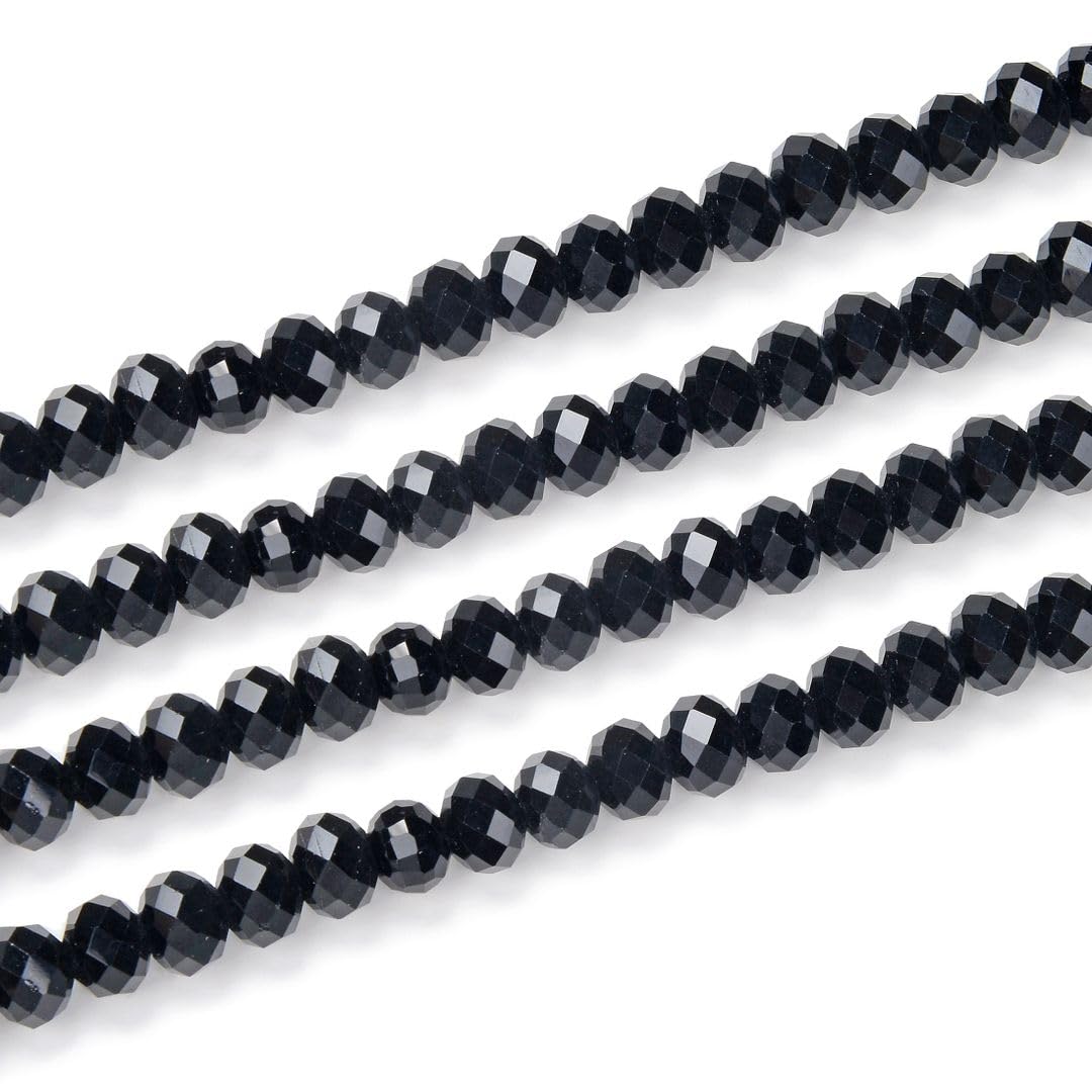 1000pcs Czech Faceted Rondelle Crystal Glass Loose Beads 6mm Spacer Bulk Jet Black for DIY Craft Jewelry Making CCR623
