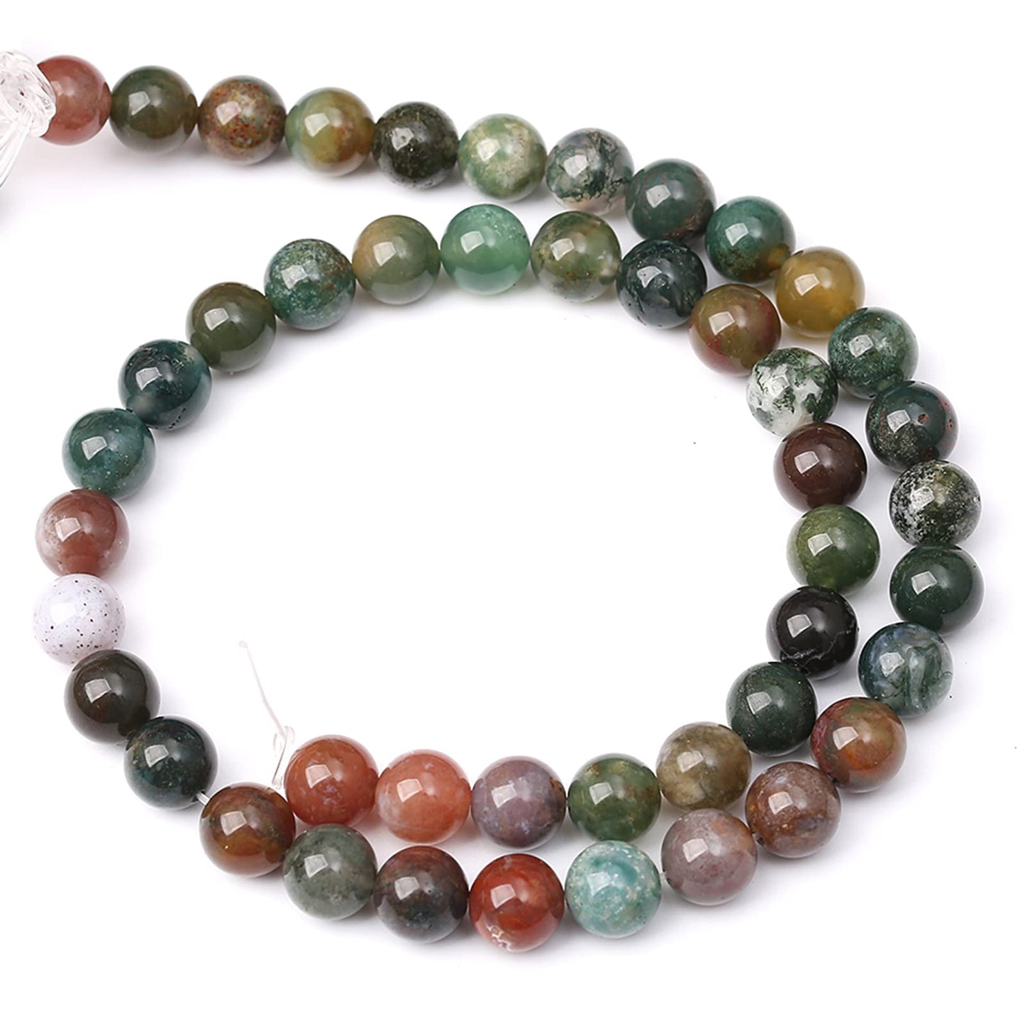 8MM 45PCS Natural Stone India Agate Loose Beads for Jewelry Making DIY Bracelet