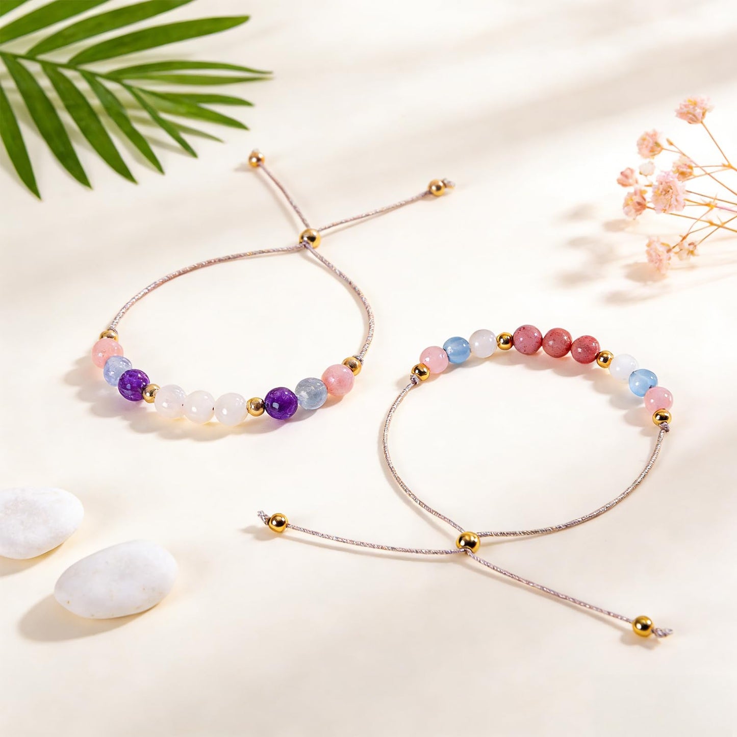 MIFYNN Moon Phase Bracelet for Women Crystal Healing Bracelet Natural Moonstone Beaded Bracelets Meditation Relaxation Crystal Bracelet Friendship Jewelry Gifts (B)