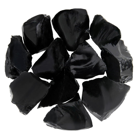 1.1lb Bulk Raw Obsidian Stone Rough Crystal-Natural Obsidian Raw Stones Crystal for Tumbling, Cabbing, Fountain Rocks, Decoration,Polishing, Wire Wrapping, Wicca & Reiki Crystal Healing