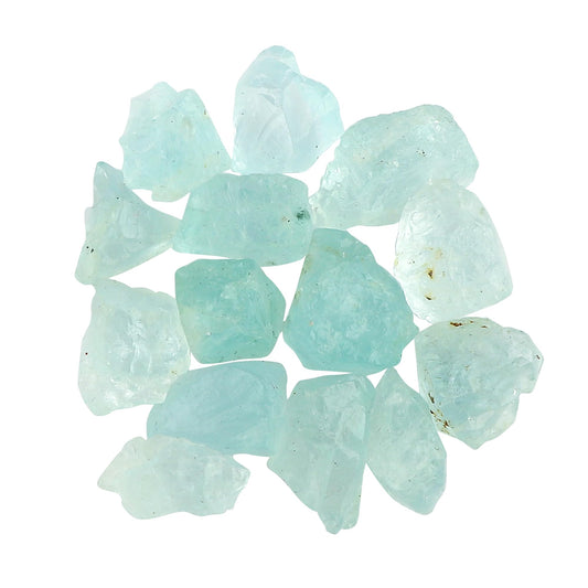 CRYSTALINES 50cts, Wholesale Natural Raw Blue Aquamarine Gemstones, Rough Stones, Bulk Loose Supplies, DIY Jewelry Making, Chakra Healing Crystals, March Birthstone, Gem Collection, 9 to 10pcs