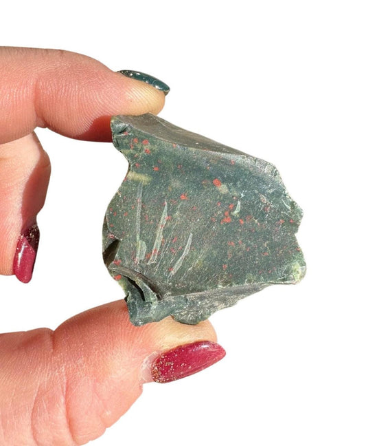 Large 1.25-2.0” Natural Healing Stones for Love, Meditation, Chakra, Reiki, Crystal Grid, Energy Work, Tumbling, Wire Wrapping, and Spiritual Home Decor (Bloodstone)
