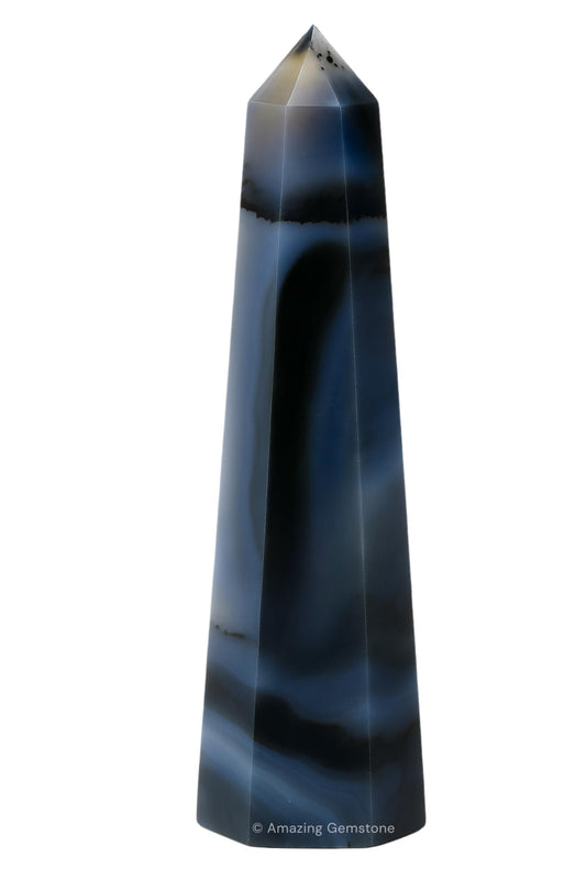 Amazing Gemstone Dendrite Agate Crystal Towers - Natural Healing Crystal Point Obelisk for Reiki Healing and Crystal Grid (3" to 4" INCH)
