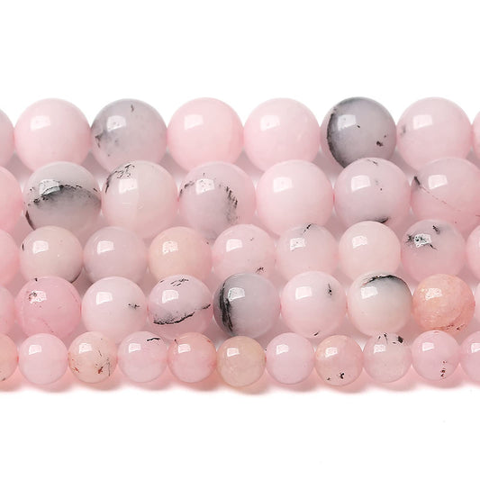 8MM 45PCS Natural Stone Pink Opal Jade Chalcedony Beads for Jewelry Making DIY Bracelet 1 Strand
