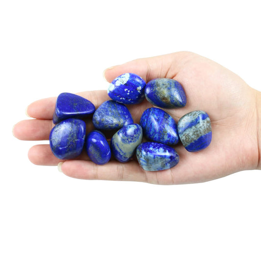 Namzi 10 Packs of Brazilian Tumbled Polished Natural Lapis Lazuli Crystals, Crystals and Healing Stones Quartz Bulk for Wicca, Reiki, Healing Energy, Chakra Stones, Witchcraft Supplies(0.5LB)