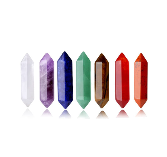 Healing Crystals Stones Sets 7 Chakra Natural Clear Quartz Amethyst Green Aventurine Tiger Eye Carnelian Red Stone Reiki Gemstones Points Energy Balancing Meditation Therapy