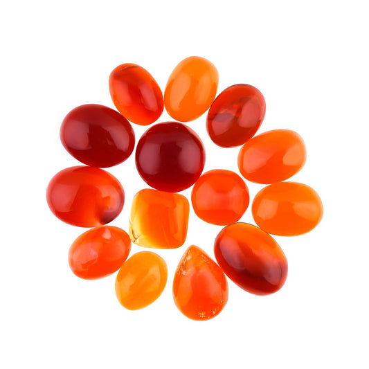 ColouredRocks (11-14 pcs. MEXICAN FIRE OPAL, Mix Shape, Natural Cabochon Crystals, Loose Gemstone, Wholesale Polished Supply, Jewelry Making, DIY Craft, Gem Collection (8-12 mm free size)