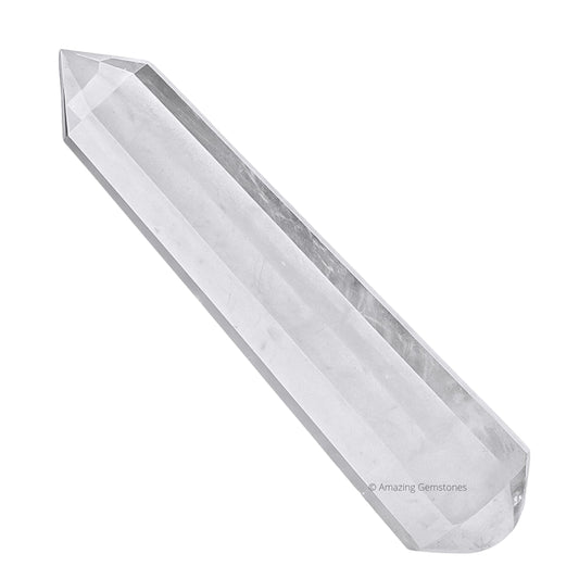 Amazing Gemstone Clear Quartz Crystal Wand Massage Stick - Pelvic Wand Gua Sha for Adults - Crystals and Healing Stones Massage Wands for Adults Gifts (Pointed)