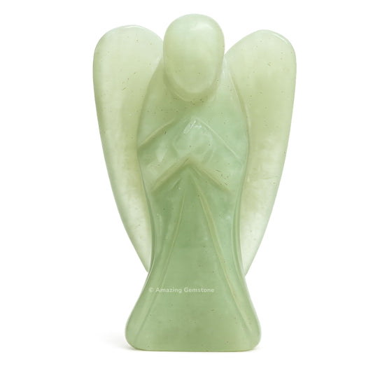 Amazing Gemstone Green Aventurine Angel - Green Aventurine Crystal Angel and Pocket Guardian Angel Crystal Figurines (1.5 inches)