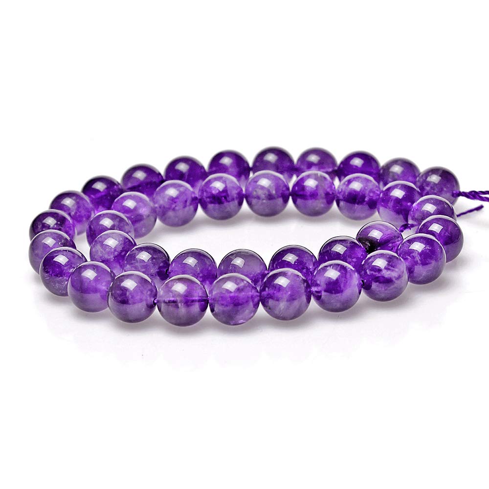 MJDCB 5A Natural South Africa Amethyst Gemstone Round Stone Beads for Jewelry Making DIY Bracelet Necklace (12mm)