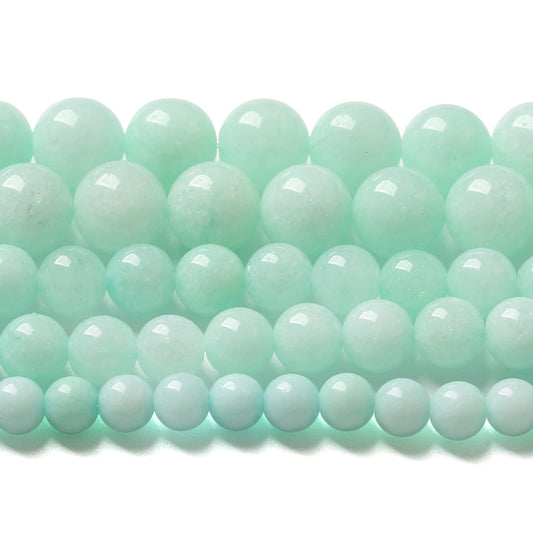 75PCS 10MM Natural Stone Amazonite Chalcedony Loose Beads for Jewelry Making DIY Bracelet Necklace 2 Strands