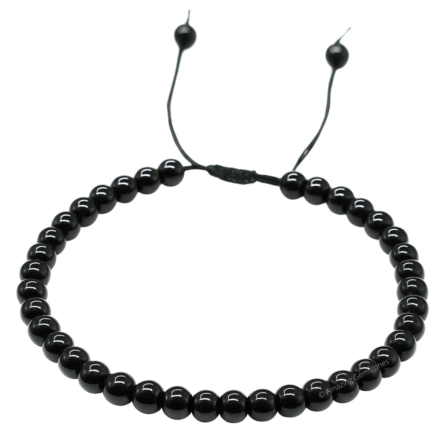 Amazing Gemstone Black Obsidian Anklet Ankle Bracelets for Women - Waterproof Beaded Healing Crystal Anklets, Plus Size Chakra Gemstone Bead Anklet (Stretchy Adjustable - Plain)