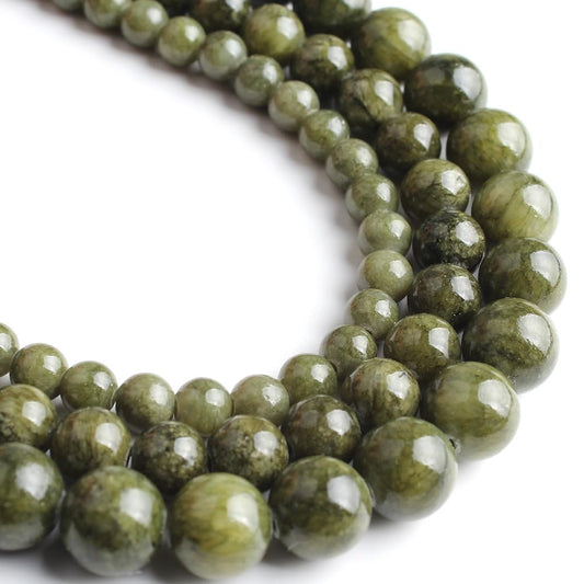 Yochus 45pcs Natural Prasinous Colored Jade Stone Beads for Jewelry Making，8mm Healing Crystal Round Gemstone Beads for Bracelet Making DIY Necklace