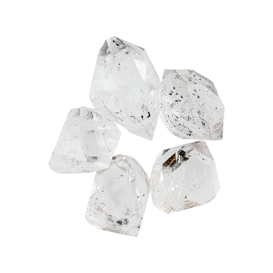 ColouredRocks (5 pcs. A++ HERKIMER DIAMOND Crystals, Raw Stones, Rough Gemstones, Jewelry Making Supply, Cabbing, Polishing, Cutting, DIY, Crafts (11-14 mm.)