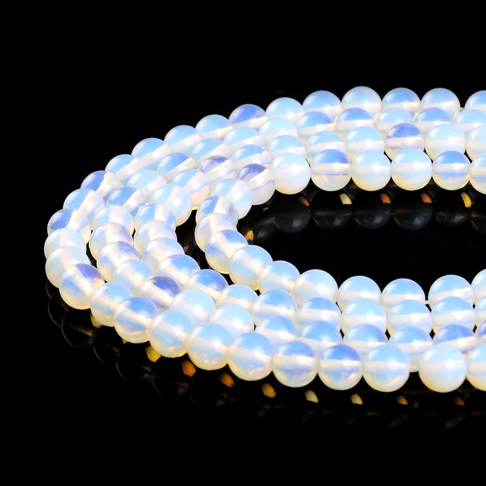 Natural Stone Beads 8mm Opal Gemstone Round Loose Beads Crystal Energy Stone Healing Power for Jewelry Making DIY,1 Strand 15"