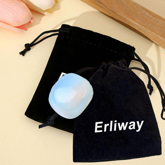 Erliway Opal Healing Crystal Stones, 1.25-2.0" Large Reiki Healing Gemstones Natural Tumbled Polished Stones for Energy Witchcraft Therapy Meditation