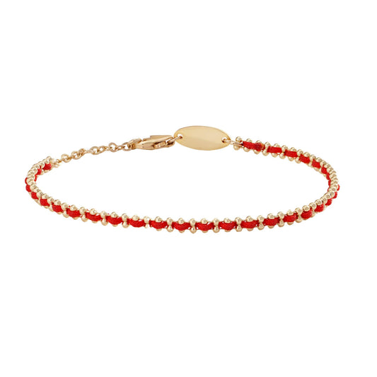 LEGENSTAR Gold Bracelet for Women 18K Gold Dainty Plated Lucky Bracelet for Women Handmade String Interwoven with Gold Chain Adjustable Length Simple Gold Bracelet Fashion Accessory