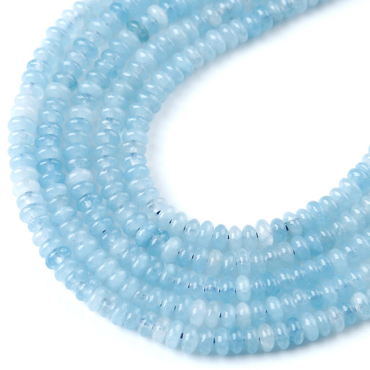 2x4MM 150PCS Aquamarine Jade Tube Rondelle Abacus Disk Spacer Loose Beads for Jewelry Making