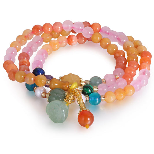 Handmade Natural Jade Beaded Bracelet for Women & Men – Genuine Green/White Jade Gemstone Stretch Bracelet – Lucky Energy Healing Jewelry Gift for Peace, Prosperity & Protection ST-08