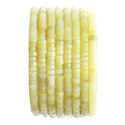 Natural Lemon Jade Stone Spacer Beads 4x2mm 38cm/str Flat Round Loose Semi Gemstone Caps for Making Bracelets Necklace