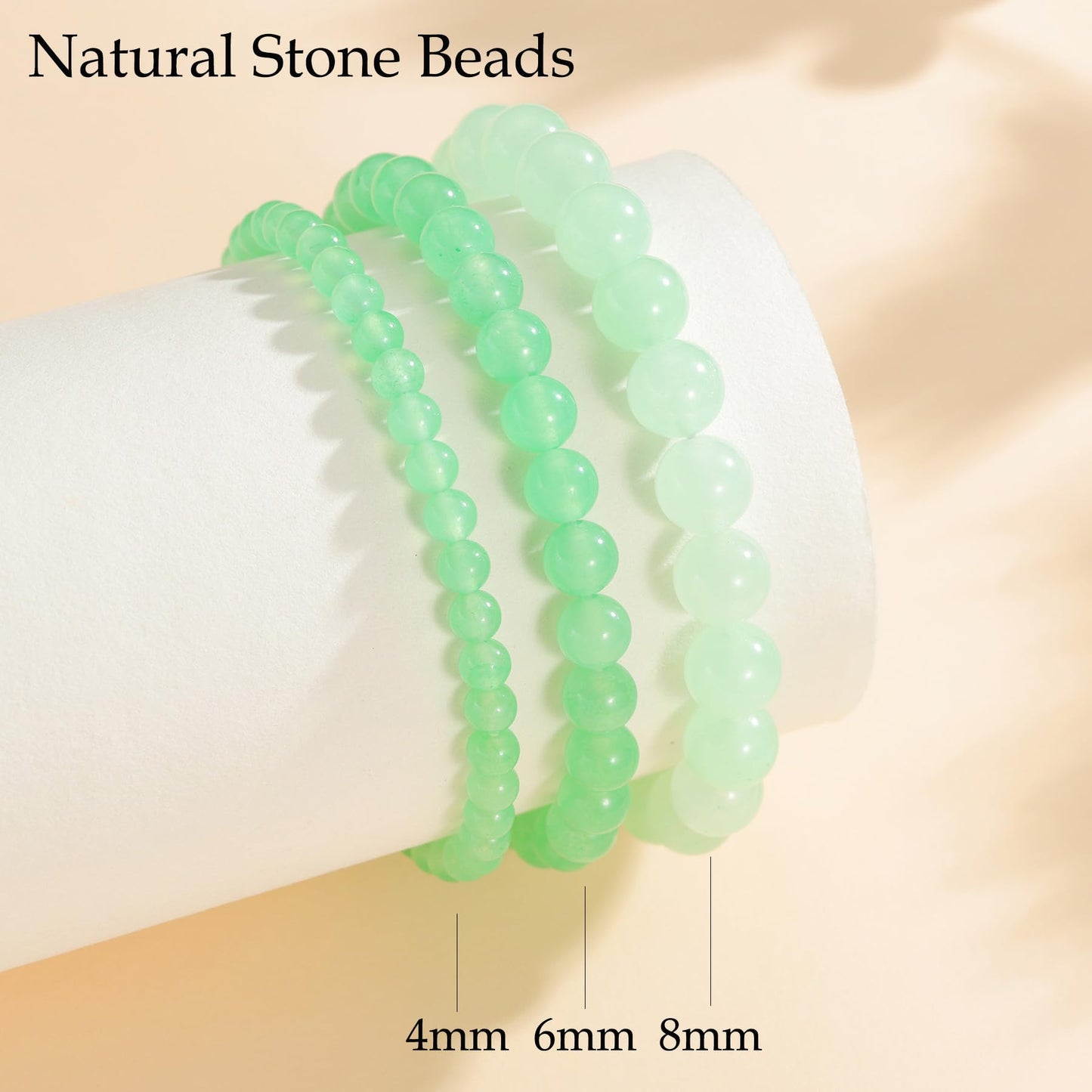 Udolfly Womens Crystal Beaded Bracelets for Women Men Protective Energy Bracelet Natural Gemstone Bead Bracelet 6mm Aventurine