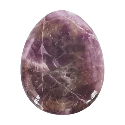 Bacatgem Natural Amethyst Water Drop Chakra Thumb Worry Stone,Stress Relax Healing Reiki Crystal Pocket Palm Stones